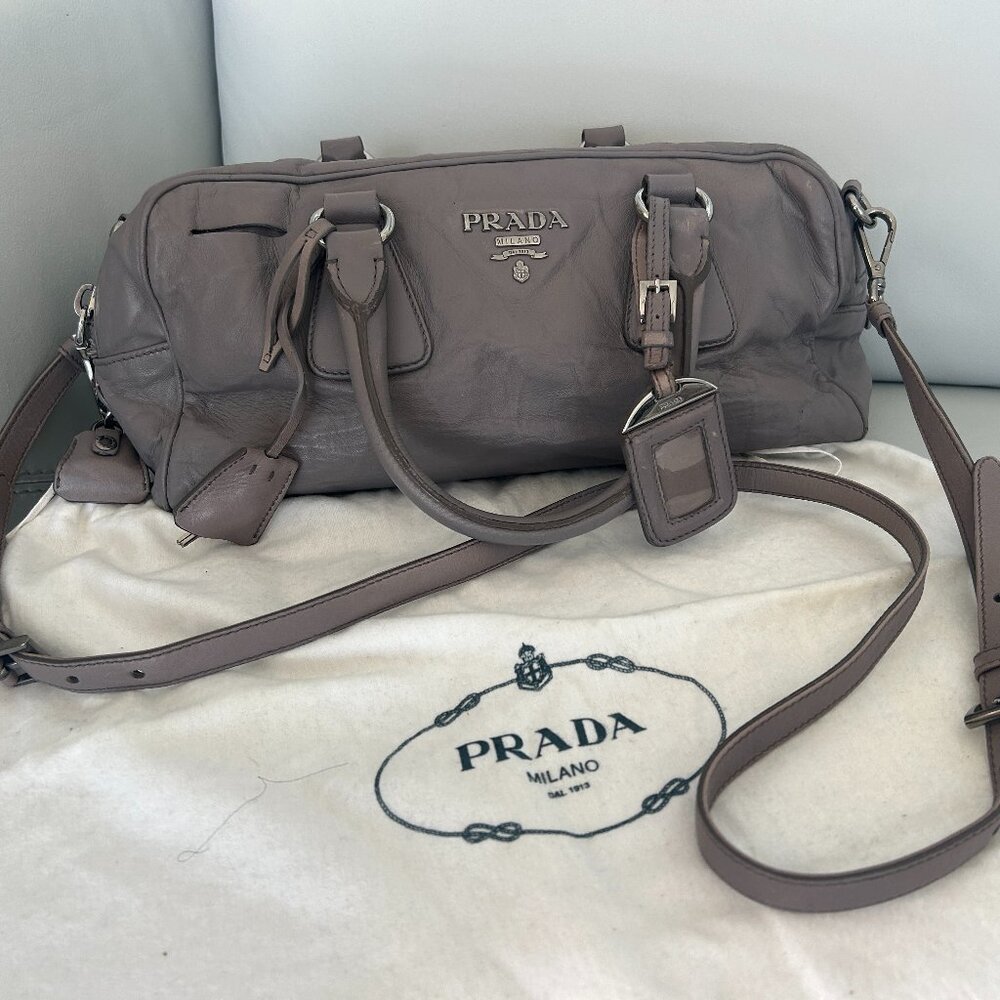 Preloved taupe Prada Crossover handbag